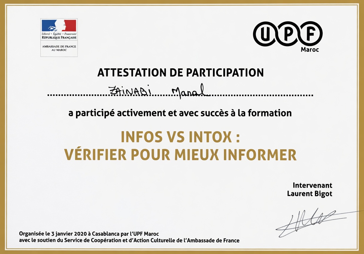 Infos vs Intox&nbsp;: vérifier pour mieux informer certificate